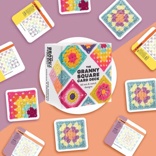 50 tarjetas con patrones de cuadrados de abuelita